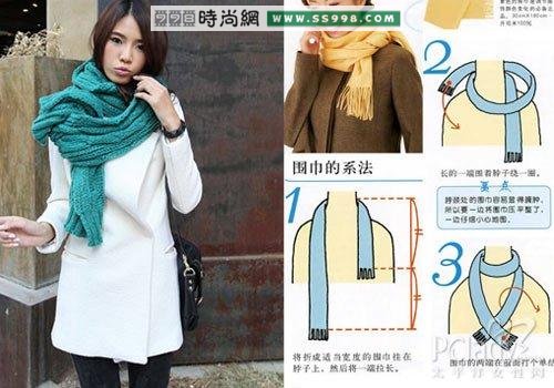 图解长围巾的系法,如何系围巾(3)_998时尚
